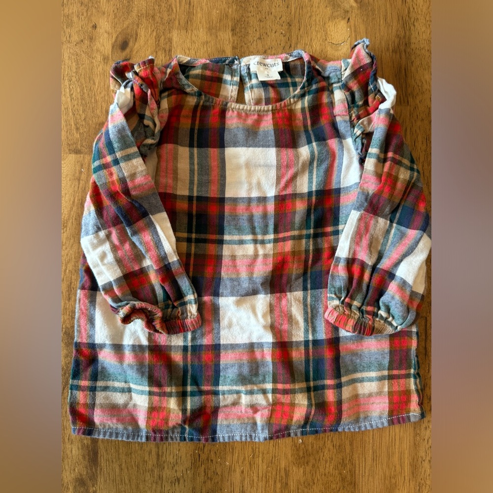 Crewcuts Plaid Ruffled Top - 3T - Picture 3 of 5